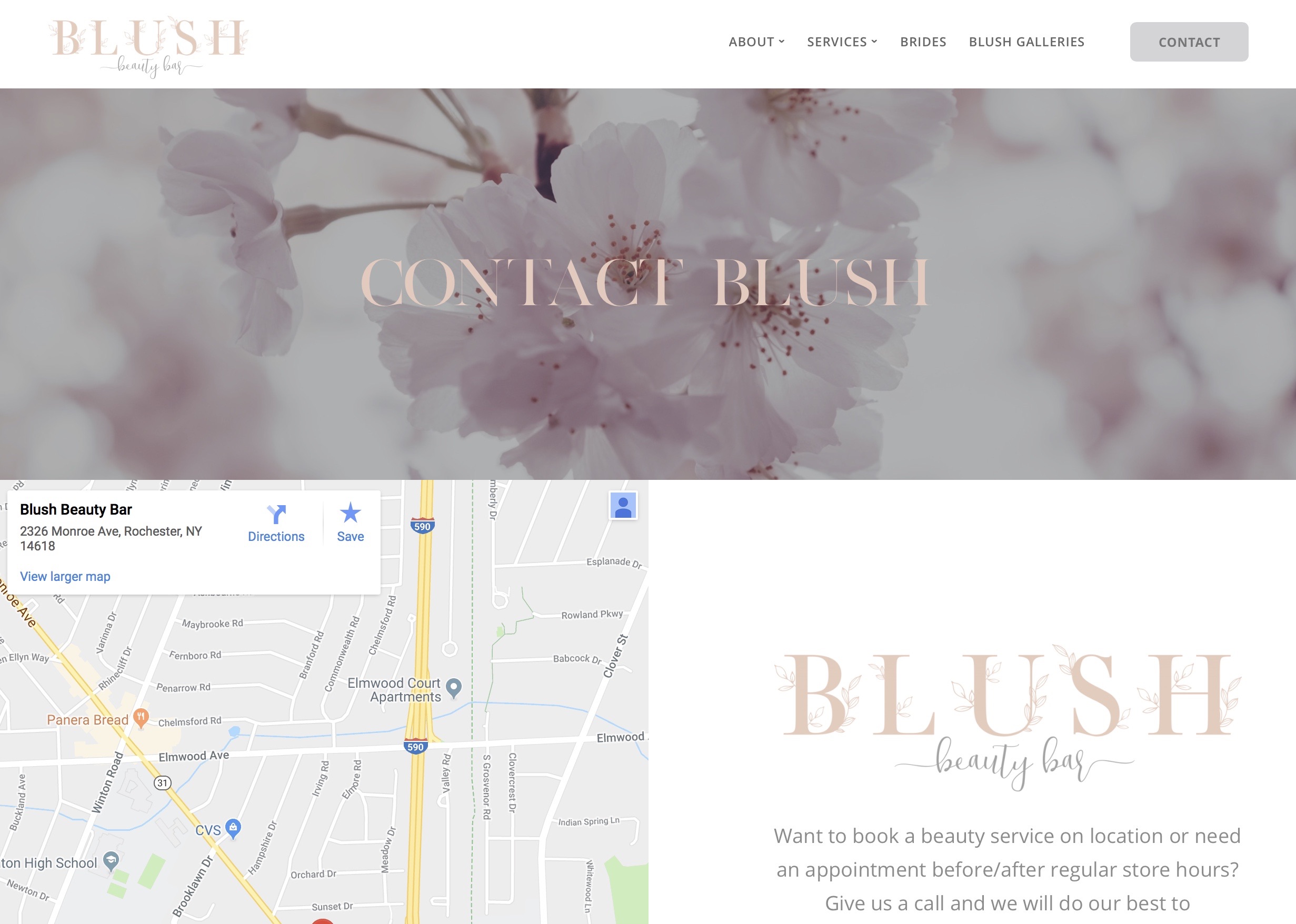 Contact Blush Beauty Bar